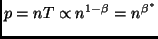 $ p=nT \propto
n^{1-\beta}=n^{\beta^*}$