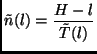 $\displaystyle \tilde{n}(l)=\frac{H-l}{\tilde{T}(l)}$