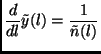 $\displaystyle \frac{d}{dl}\tilde{y}(l)=\frac{1}{\tilde{n}(l)}$