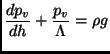 $\displaystyle \frac{d p_v}{dh}+\frac{p_v}{\Lambda}=\rho g$