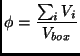 $\displaystyle \phi=\frac{\sum_i V_i}{V_{box}}$