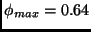 $ \phi_{max}=0.64$