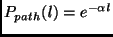 $ P_{path}(\mathit{l})=e^{-\alpha \mathit{l}}$