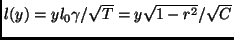 $ l(y)=yl_0\gamma/\sqrt{T}=y\sqrt{1-r^2}/\sqrt{C}$